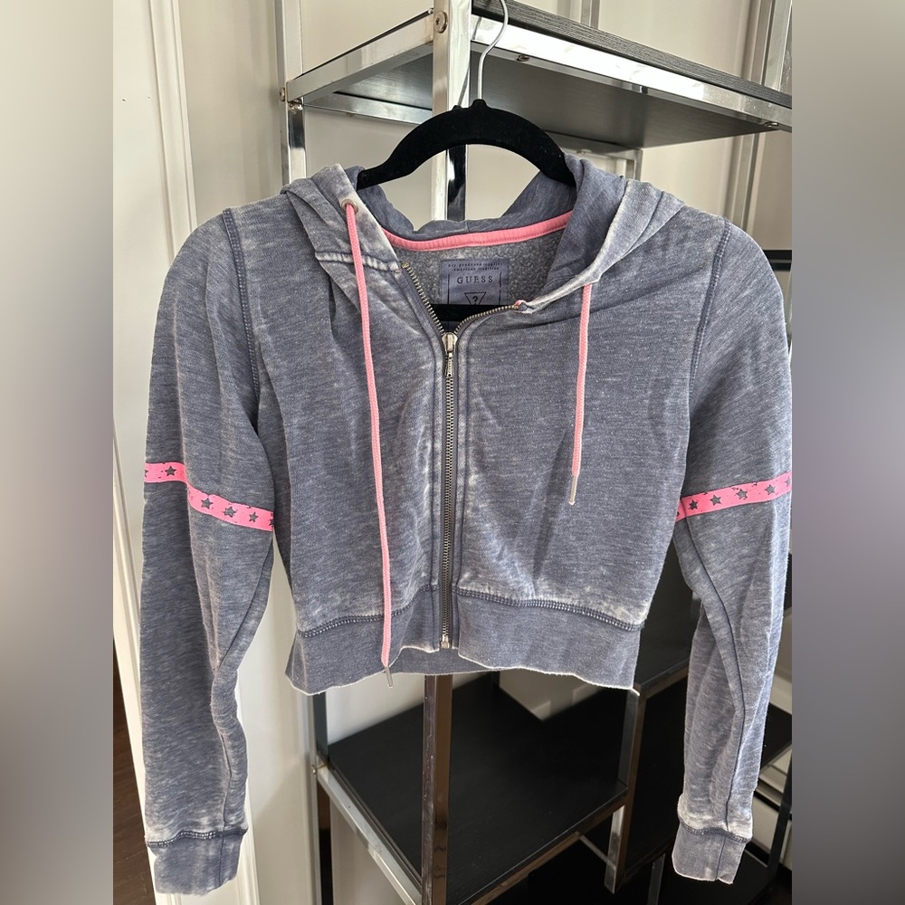 Guess crop zipper sweater